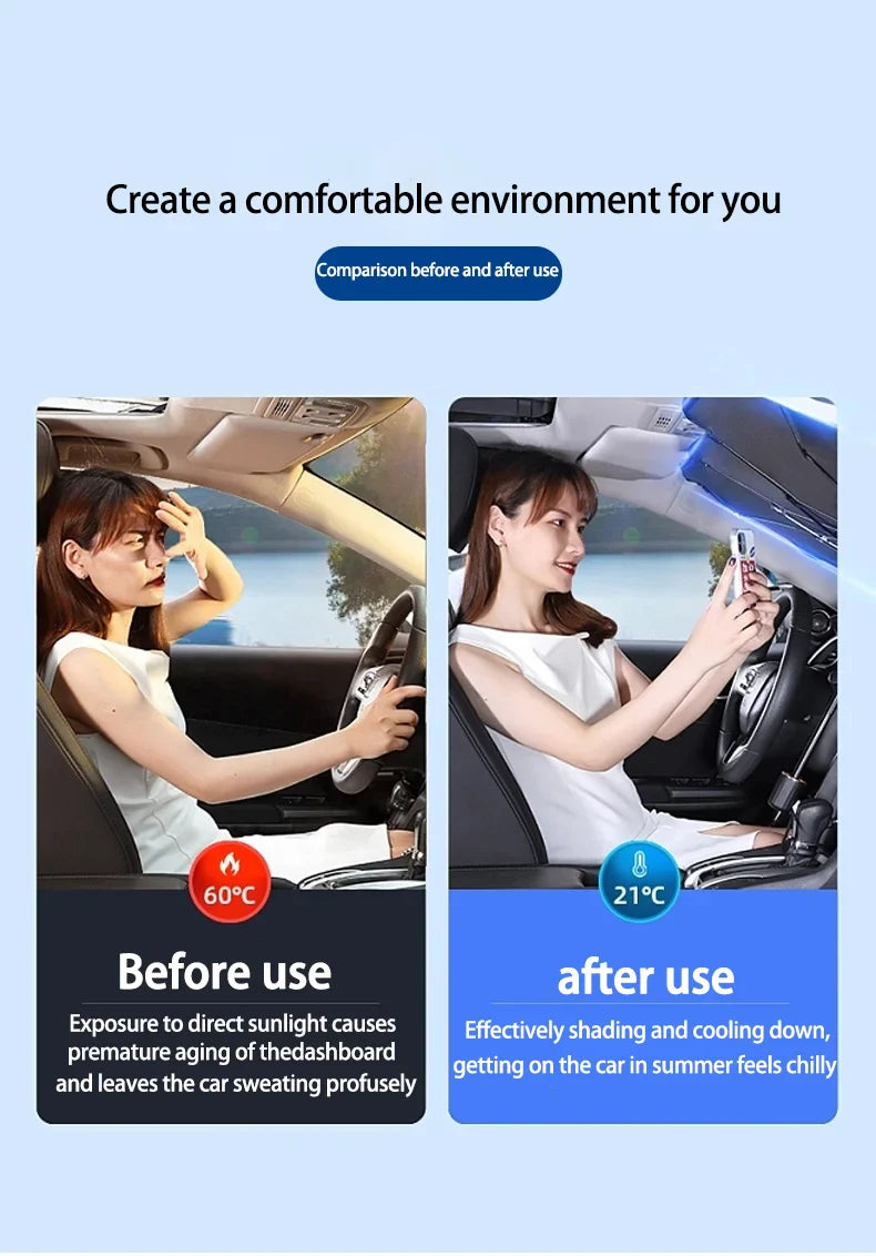 Keep Your Car Cool & Protected with the Ultimate Portable Windscreen Sun Shade