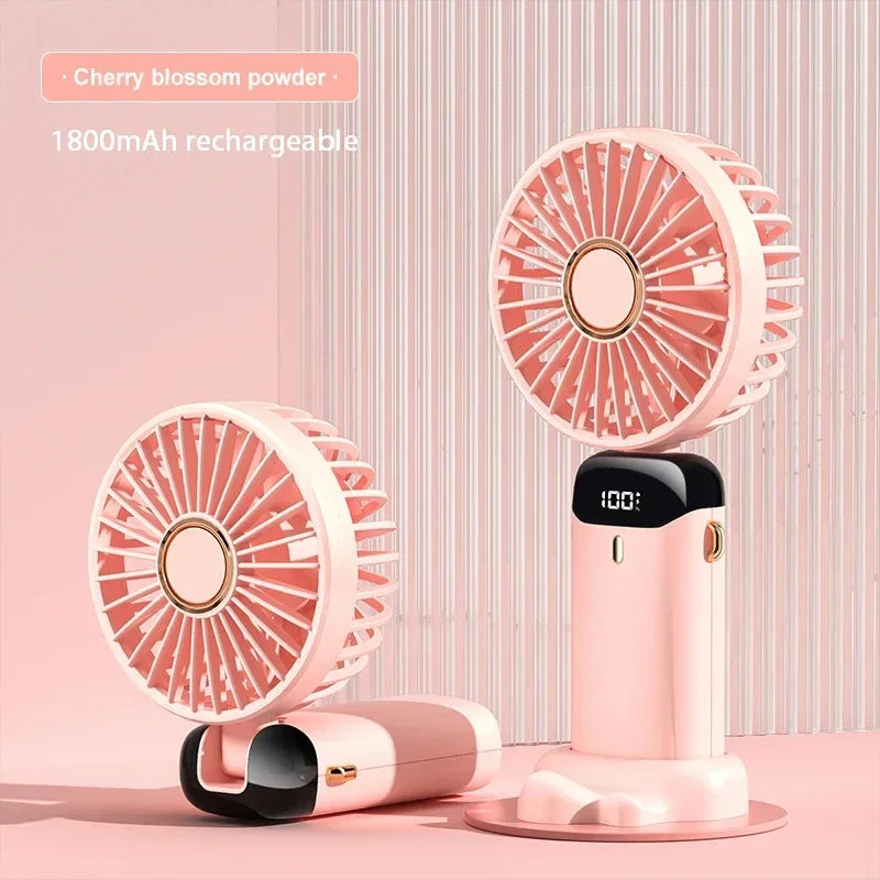 4-in-1 Premium Smart-Ventilator N15 – Klappbarer Hand- & Halsventilator mit LED-Display & Aromatherapie